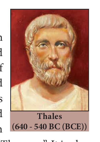 Thales (640 - 540 BC (BCE))