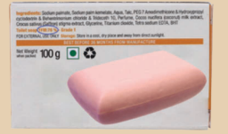 Figure: Soap packaging showing TFM (Total Fatty Matter) content