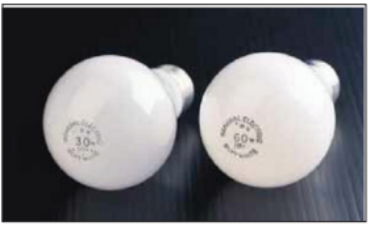 Figure 2.16 Electrical bulbs with power rating
