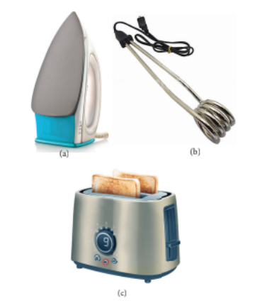 Figure 2.30 (a) Electric Iron box, (b) electric heater (c) electric Toaster