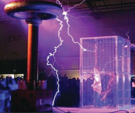 Figure 1.46 (a) Electric field inside the cavity (b) Faraday cage
