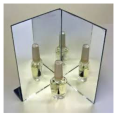 Figure 6.5 Images formed by inclined mirrors