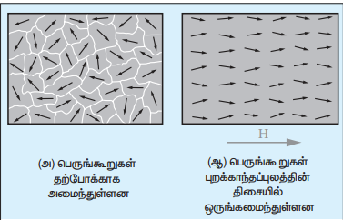 படம் 3.20 ஃபெர்ரோ காந்தப்பொருட்களின் காந்தப்பெருங்கூறுகள்